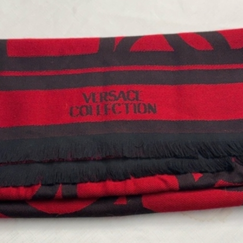 Versace Collection Bold Red and Black Scarf / Wrap